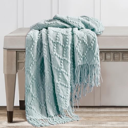 Throw Blanket 50x60 Inches Throw Textured Solid Soft Sofa Couch 50"x60" Beige
