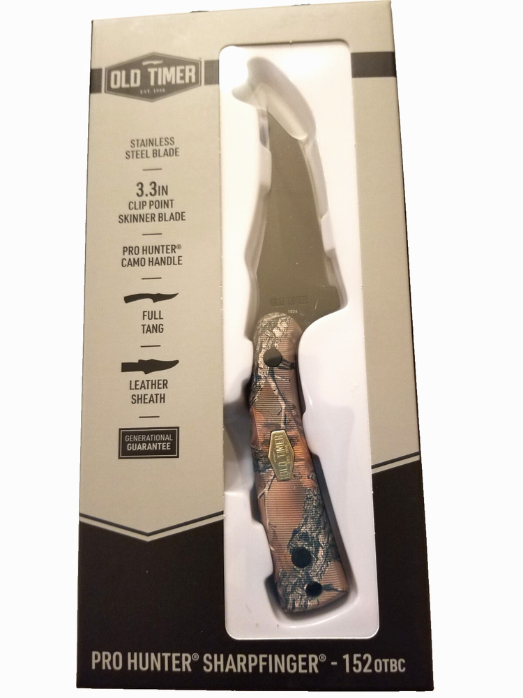 SCHRADE - OLD TIMER PRO HUNTER Sharpfinger #152OTBC - WITH BLACK LEATHER SHEATH