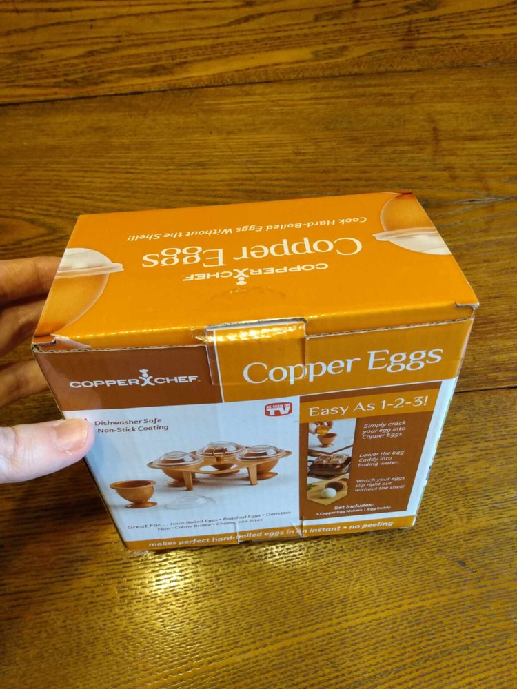 New In Box Copper Chef Copper Eggs Set
