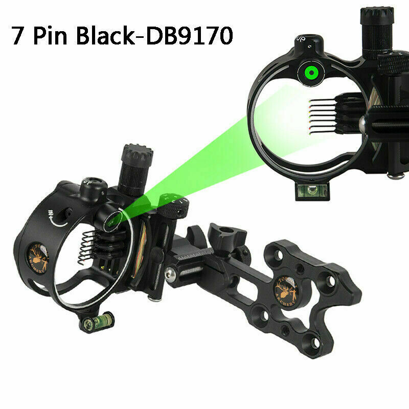 Compound Bow Sight 5Pin 7Pin Micro Adjustable 0.019"For Archery Hunting Shooting