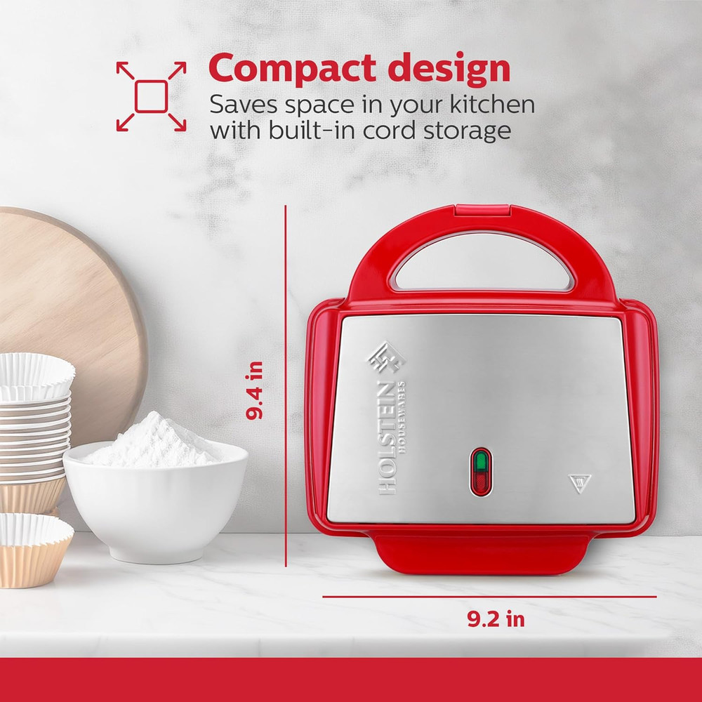 - Non-Stick Cupcake Maker, Red - Makes 6 Cup Cakes, Muffins, Cinnamon Buns, a...