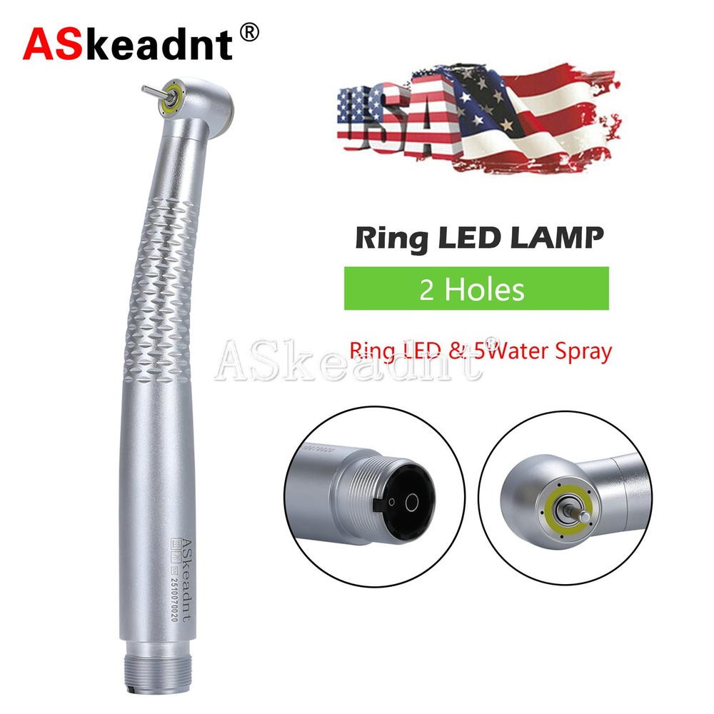 Fiber Optic LED E-generator Shadowless Ring Handpiece Ceramic Bearing 2Holes USA