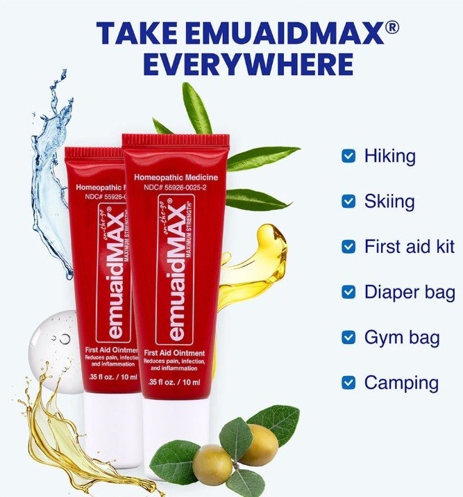 2 Pack EMUAID Max First Aid Ointment - .35oz EXP 1/27