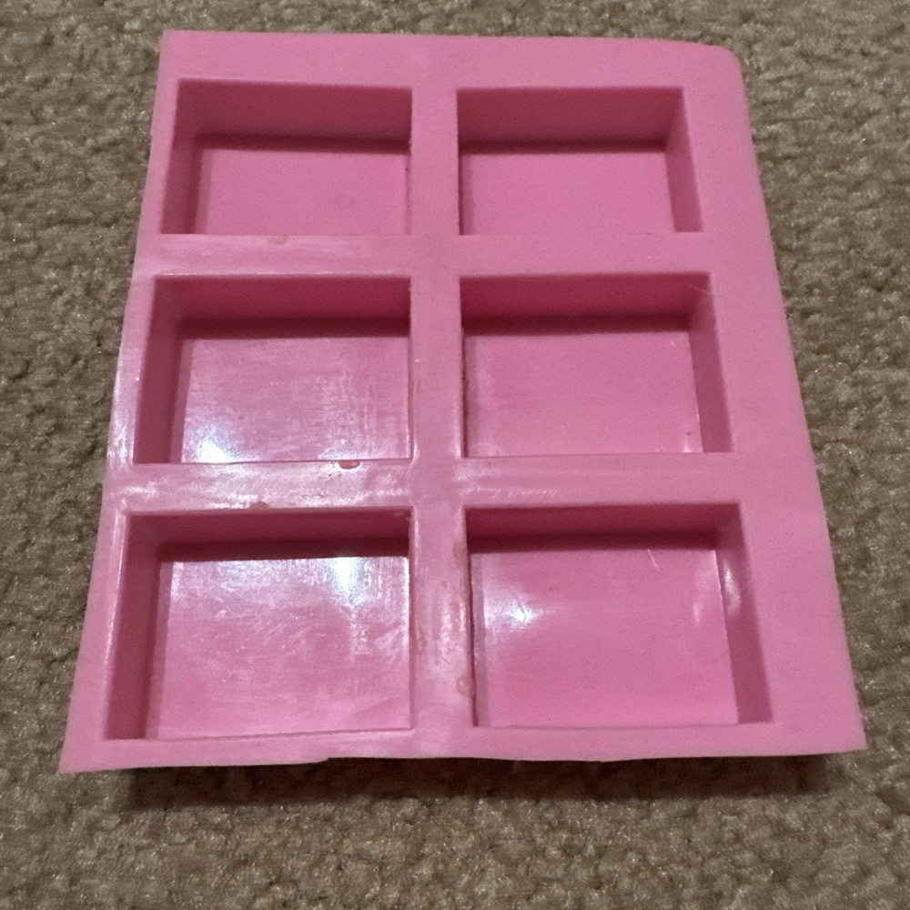 Pink Silicone Rectangular Mold, 6 Grid: Handmade Soap,Cakes, Baking, Chocolate