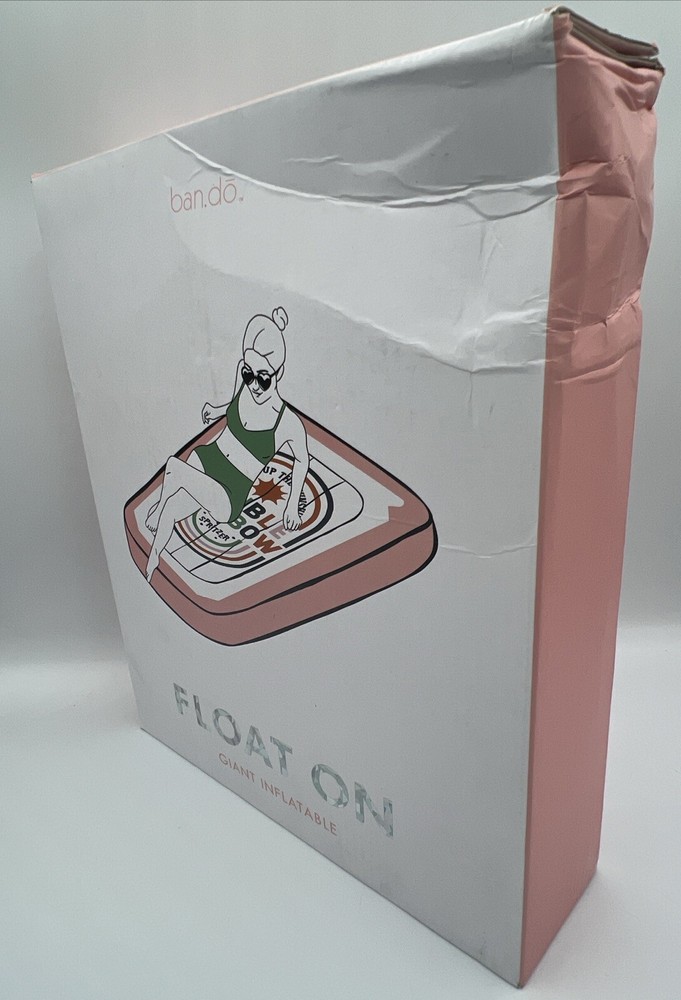 Float On Giant Pink White Inflatable-bando 38”x60”, Includes Patch Repair