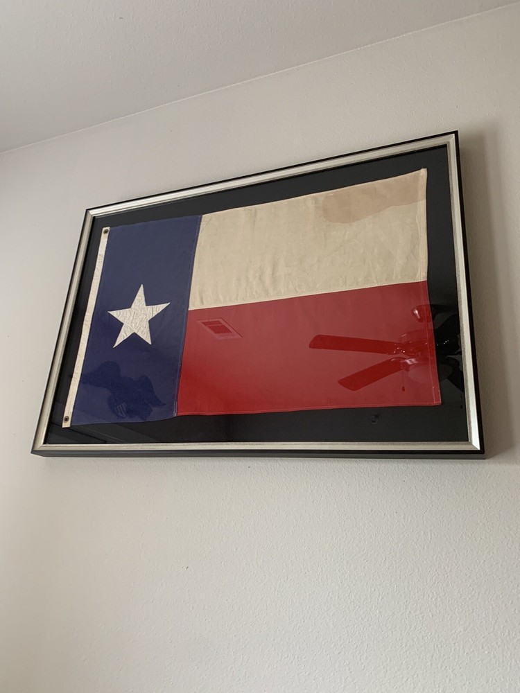 Vintage Texas Framed Flag