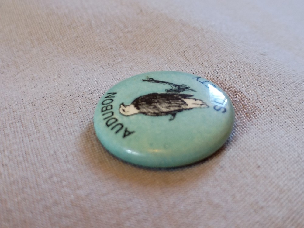 Vintage Audubon Society Bald Eagle Pinback Button.