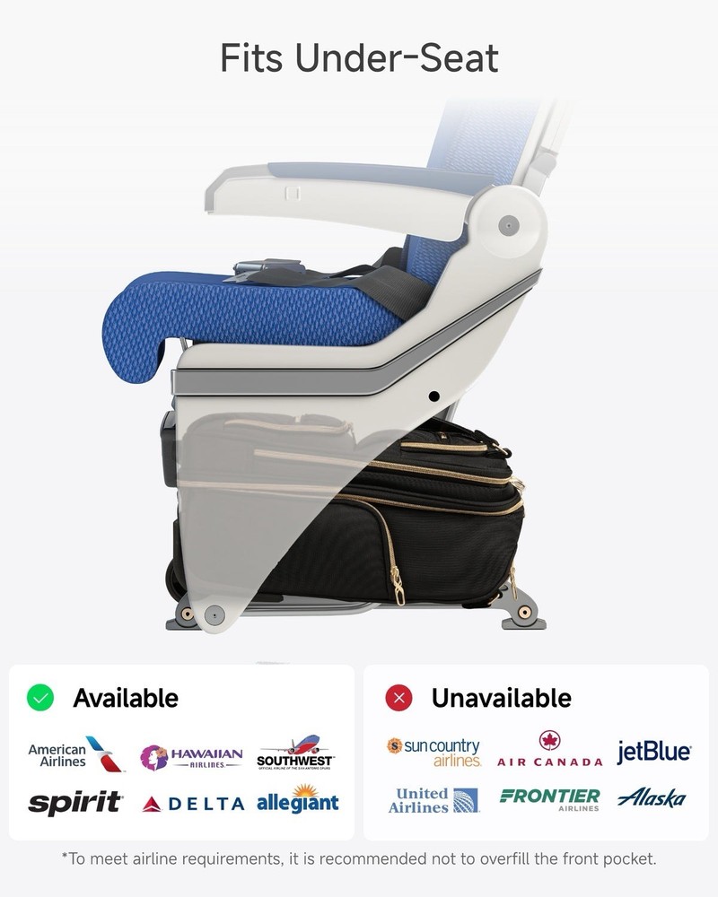 LUGGEX Underseat Carry On Luggage with Wheels