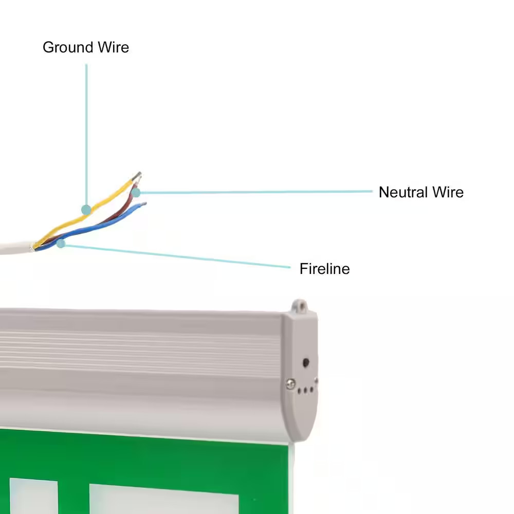3-Watt Green LED Edge Lit Exit Sign, Single Sided Emergency Exit Light with Brus