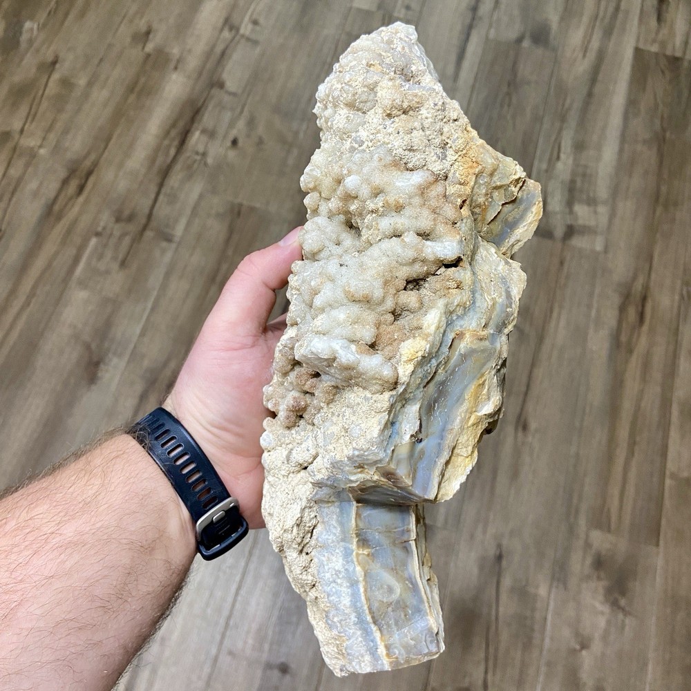 Massive Wyoming Lace Agate Rough With Botryoidal Druzy Quartz