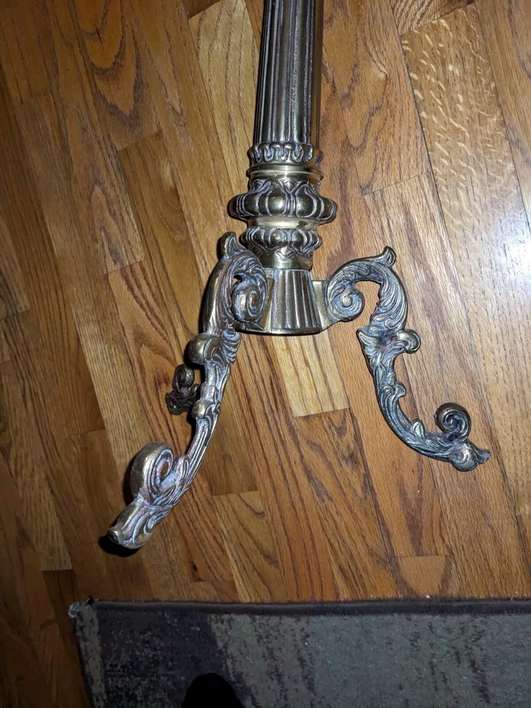 20" Solid Brass MCM Hollywood Regency Victorian Style Seat or Table Base Stand