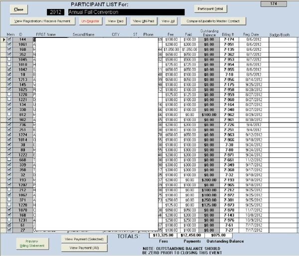 Association / Club full member management application , uses Microsoft Access