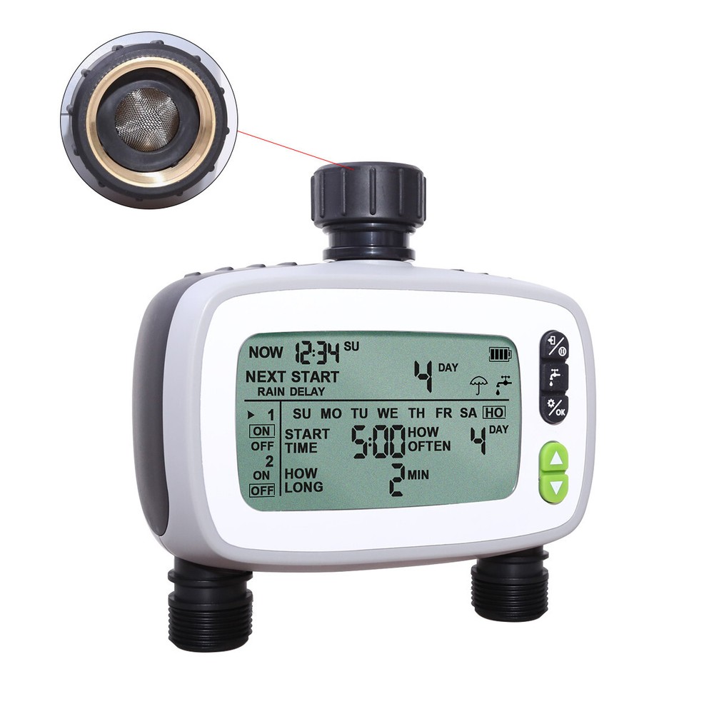 2 Out-lets Irrigation Computer Automatic Water Timer for Garden Plants
