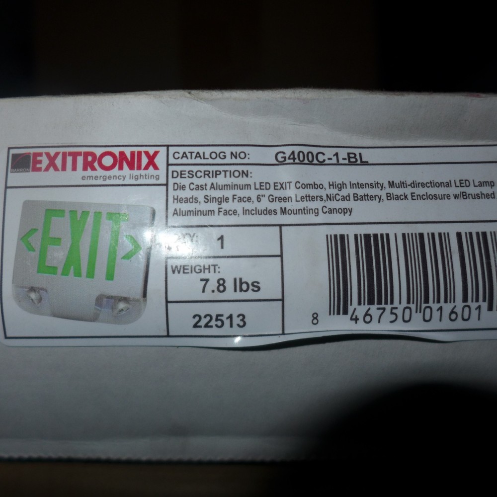 B5 EXITRONIX G400C-1-BL LED EXIT SIGN COMBO MULTI DIRECTIONAL NEW FREE SHIPPING