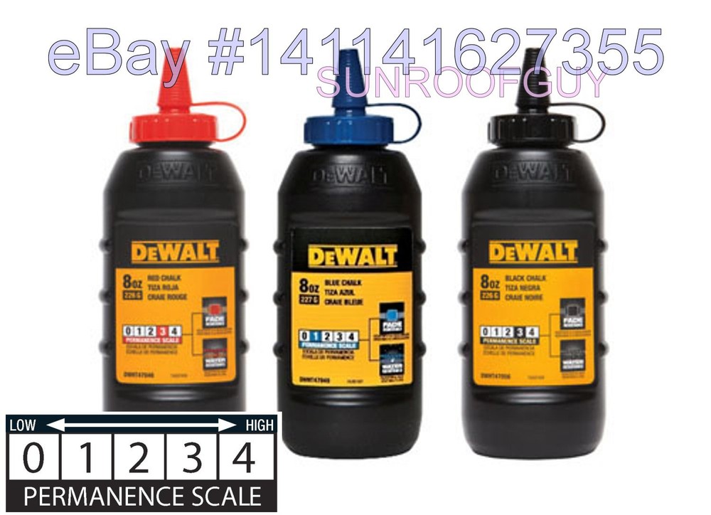 DeWALT Marking Chalk Refill 8oz Various Color - NEW