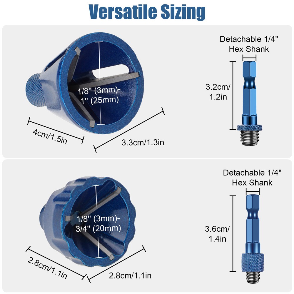 Tungsten Steel Drill Bit Deburring External Chamfer Tool Hex Shank Remove Burr
