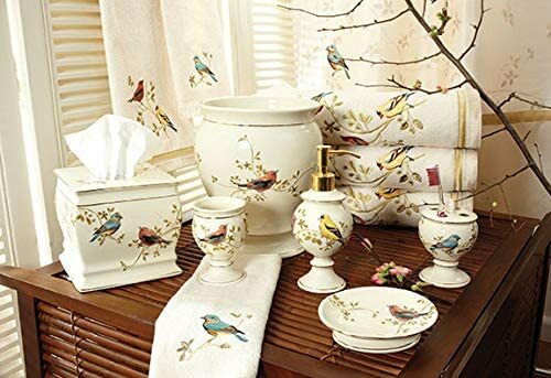 Gilded Birds Bathroom Collection, Ivory