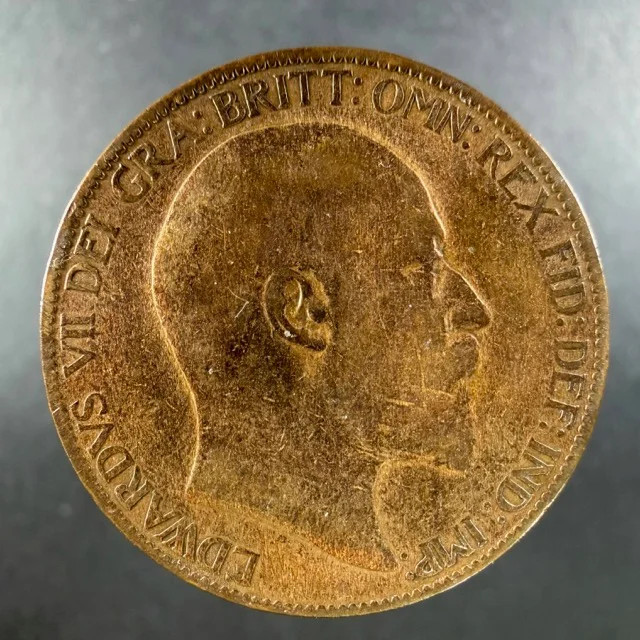 1909 Great Britain Half Penny Bold Design