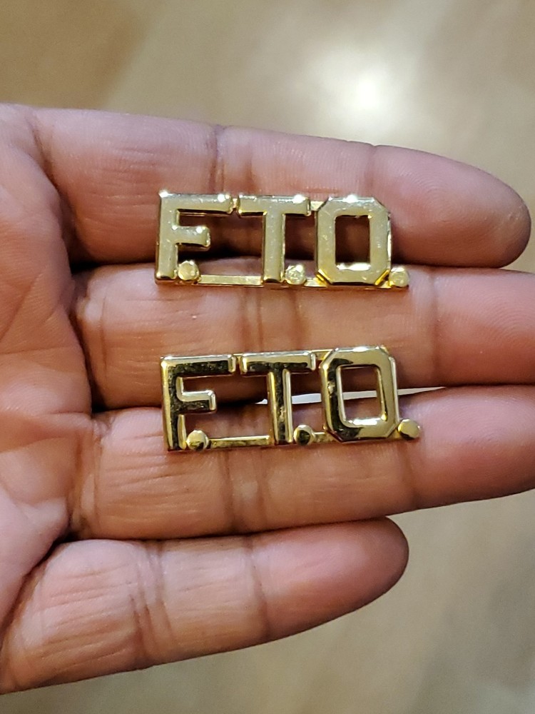F.T.O. Field Training Officer Initials Collar Brass