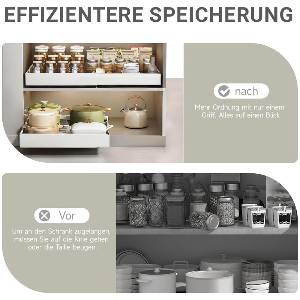 Pull Out Cabinet Drawer Kitchen Organization Adhesive Sliding Tray