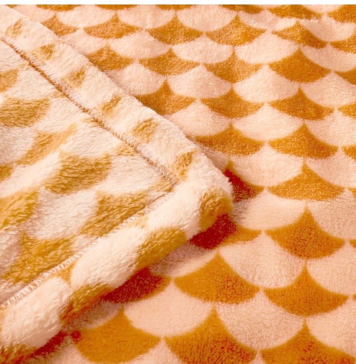 Cloud Island Blanket Orange Scallop New