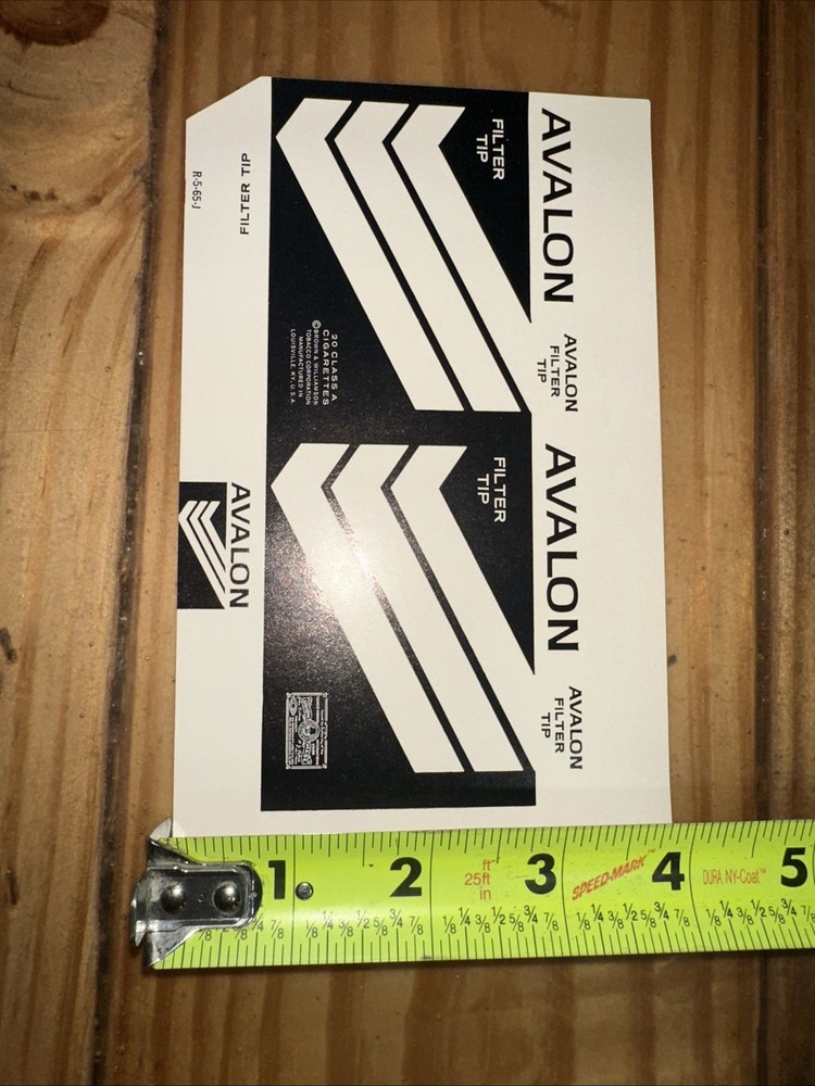 1x Avalon Cigarette Labels Advertising Unused