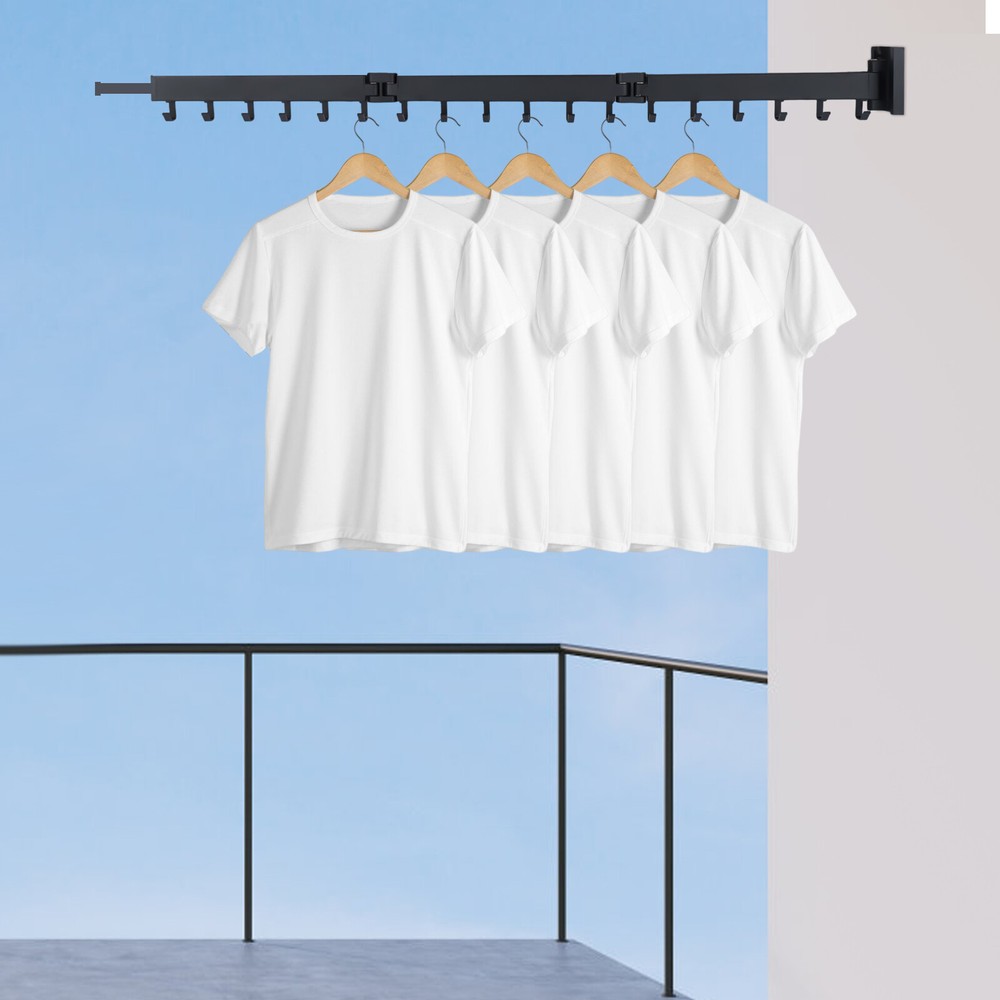 Clothes Drying Rack Folding Retractable Laundry Rack Wall Mounted Dryer Hanger