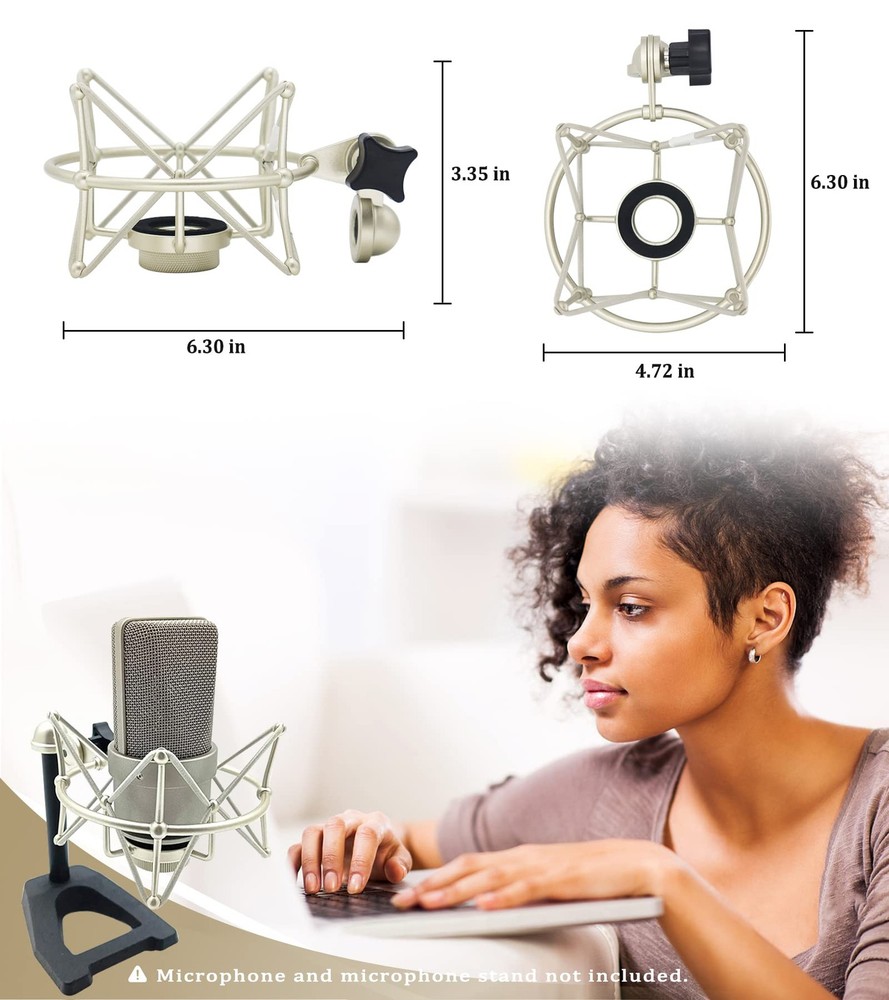 TLM 103 Shock Mount - Microphone Compatible for Neumann Medium, Silver