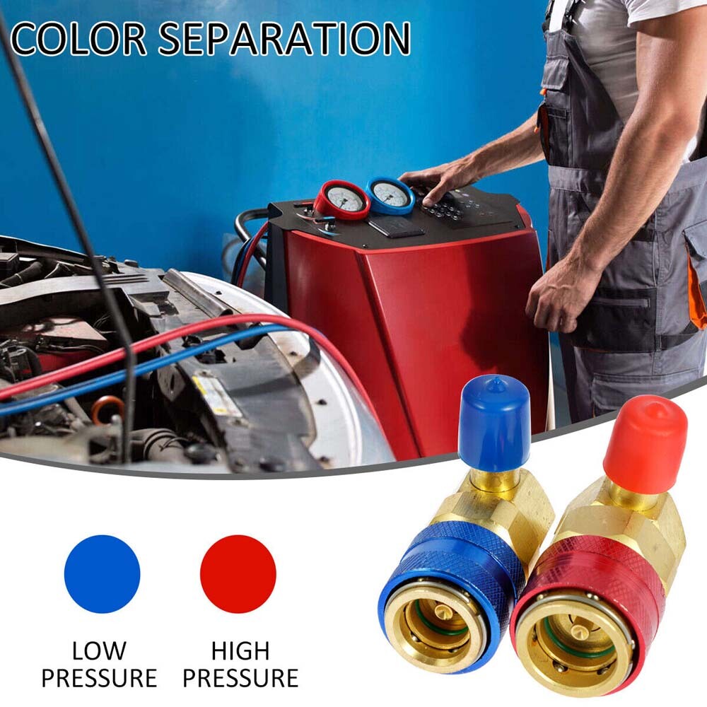 HVAC AC Manifold Gauge Hose Conversion Kit Quick Adapter for Automobile Adapter