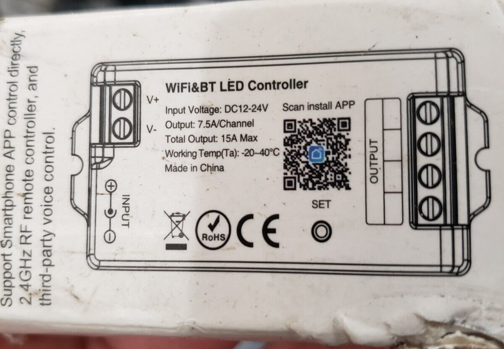 WIFI & BT DUAL WHITE LED CONTROLLER , MODEL : C02W