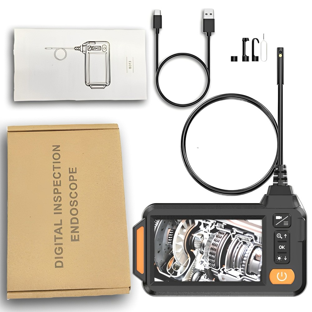 5M Handheld Industrial Endoscope 8mm Borescope Inspection Snake Camera with 8LED