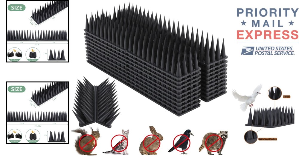 Customizable Bird Deterrent Spikes - 40 Pack for Pigeons & Other Pests