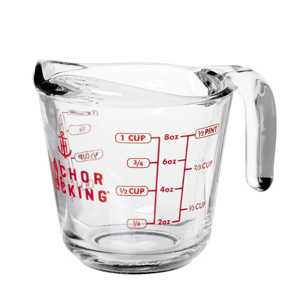 Glass Measuring Cup 1 Cup Anchor Hocking 2 Pack Kitchen Baking Tool