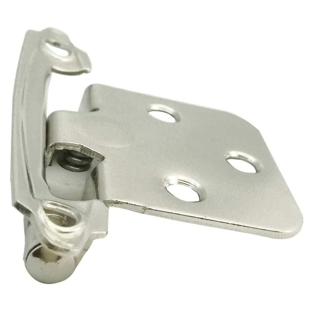 10 Pack Traditional Cabinet Hinge Variable Overlay Bright Nickel Finish