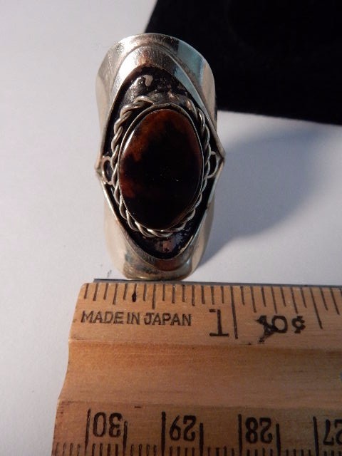 Vintage Southwest Handmade Women's Adjustable Silver/Gemstone Ring