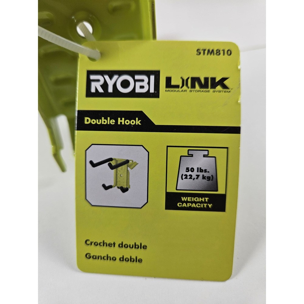 3 Pack RYOBI LINK Double Hook - Model # STM810 - Tool Storage & Organization