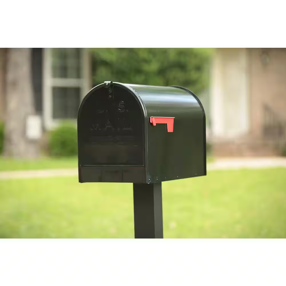 Heavy-Duty Extra Large Jumbo Post Mount Rural Mailbox Galvanized Steel Package