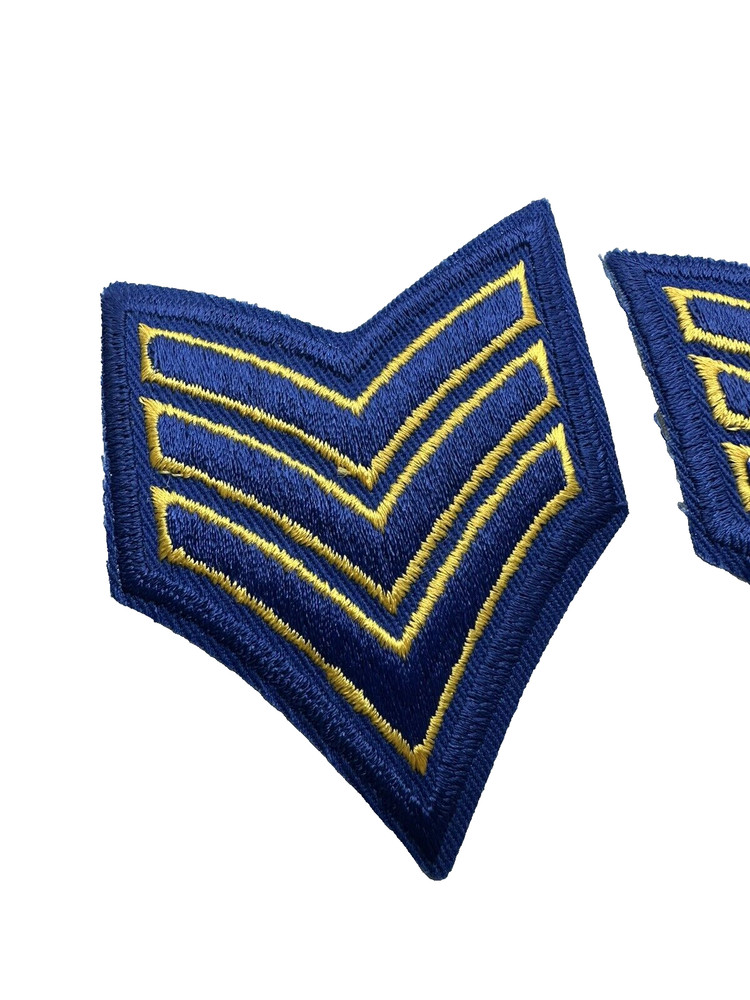 sergeant rank patch 3.5" tall chevron police patch 3 stripe Sergeant stripes 7