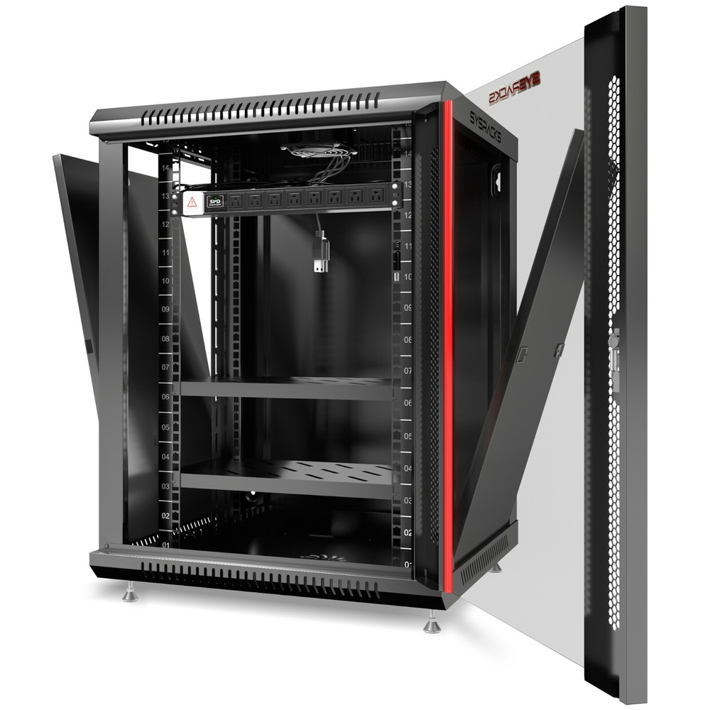 15U 24" Deep Wall Mount Network Server Rack Cabinet Network Cabinet Enclosure