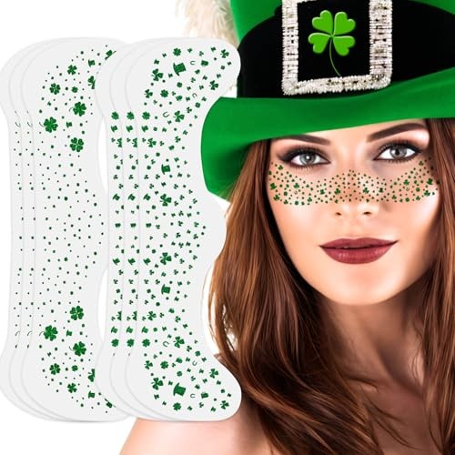 St Patricks Day Accessories,Leaf Face Sticker Costume,St Patricks Day