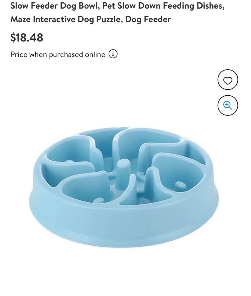Pet Slow Down Feeding Dish, 8" Pink
