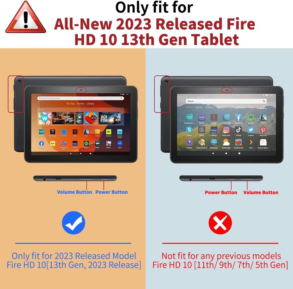 For New Amazon Fire 10 10.1" Tablet Case 2023 Release with Free Screen Protector
