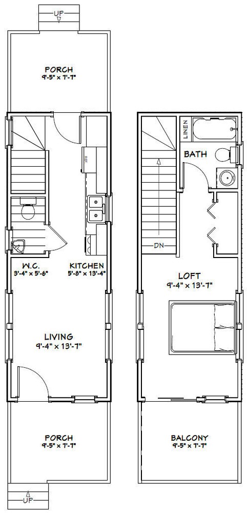 10x28 Tiny House -- 475 sq ft -- PDF Floor Plan -- Model 3
