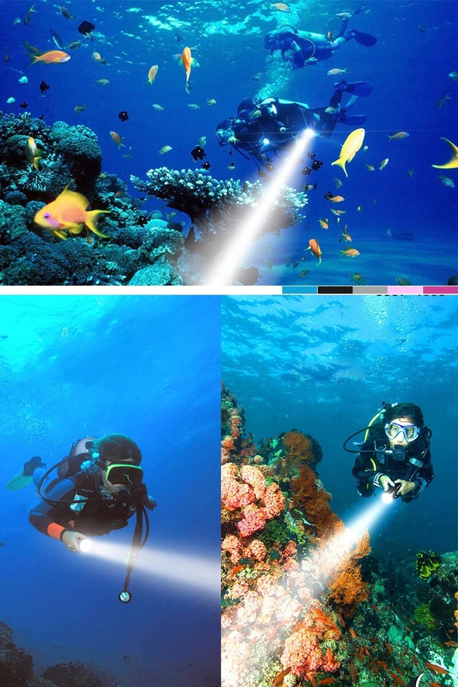 200000LM Scuba Diving Light Underwater LED Flashlight Dive Camping Lanterna