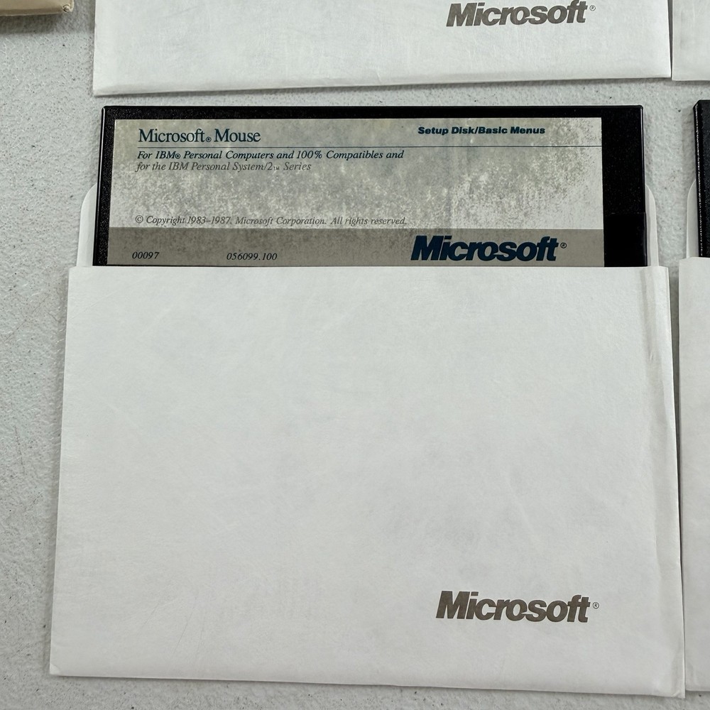 Vintage Microsoft Mouse & Paintbrush 5.25” Floppy Diskette 1987
