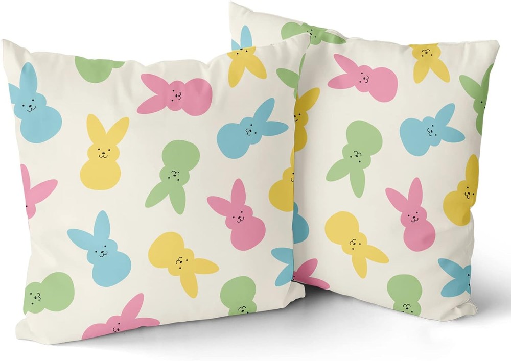 Spring Easter Pillow Covers 18" x (Pack of 2), Bunny