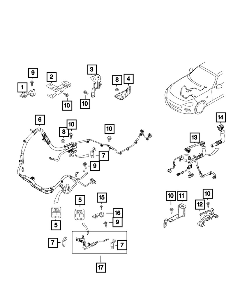 Genuine Mopar Wiring Bracket 68314471AA