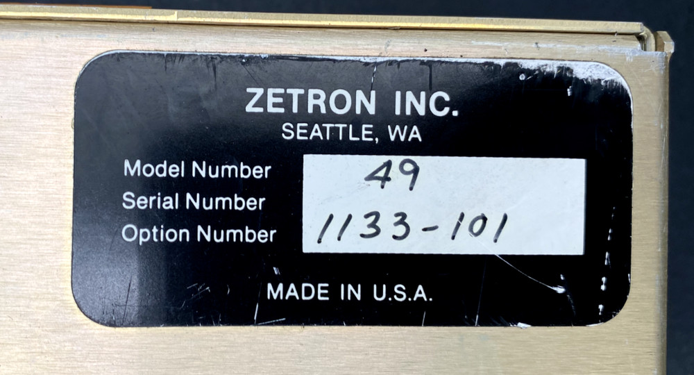 ZETRON MODEL 49 TRUNKING REPEATER MANAGER 1133-101 MISSING FRONT PLATE