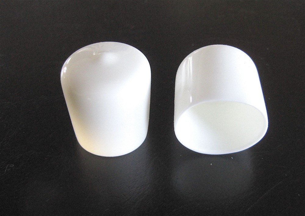 Round Flexible Vinyl Cap, Fits 1" OD, 1" Inside Height, White (4 Pack)