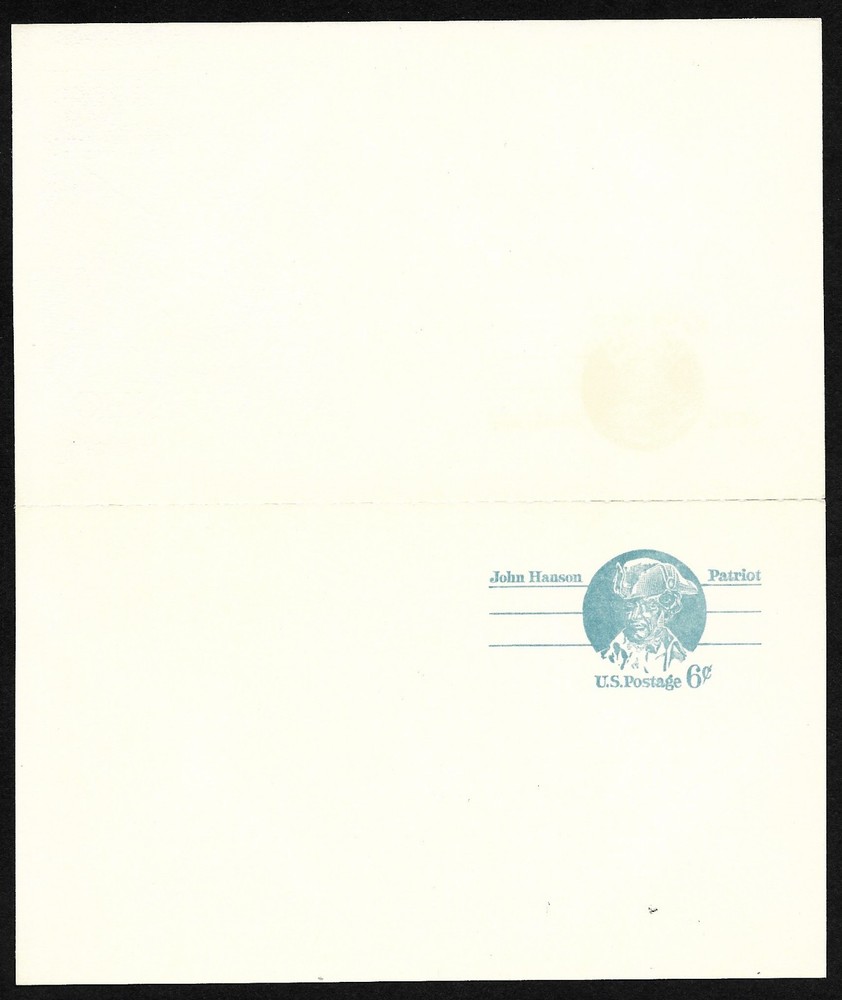 UY23 6+6c John Hanson & Attached Reply Card - Fleetwood FDC